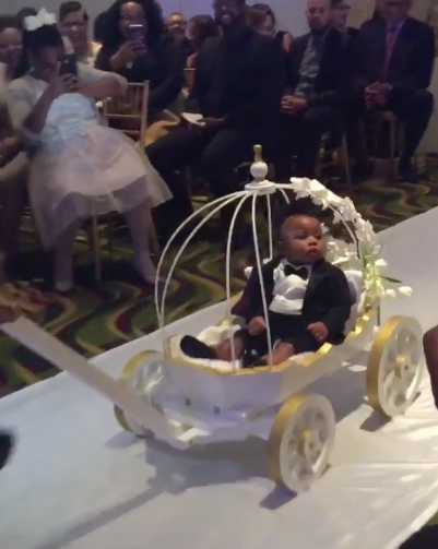 Black Wedding Moment Of The Day: This Bride And Groom's Son Is Ushered Down The Aisle In The Most Adorable Way
